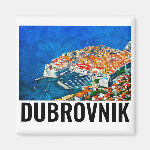 Aimant Dubrovnik Croatie Paint à l'huile d'aquarelle