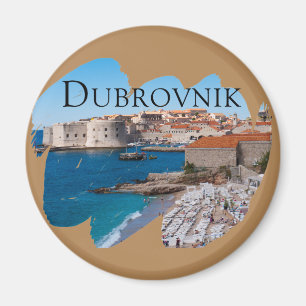 Aimant Dubrovnik : Vue sur la plage et la vieille ville