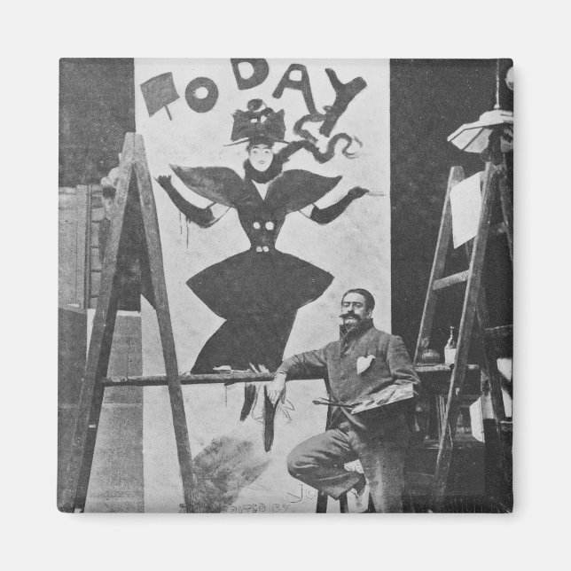 Aimant Dudley Hardy peint une affiche (Devant)