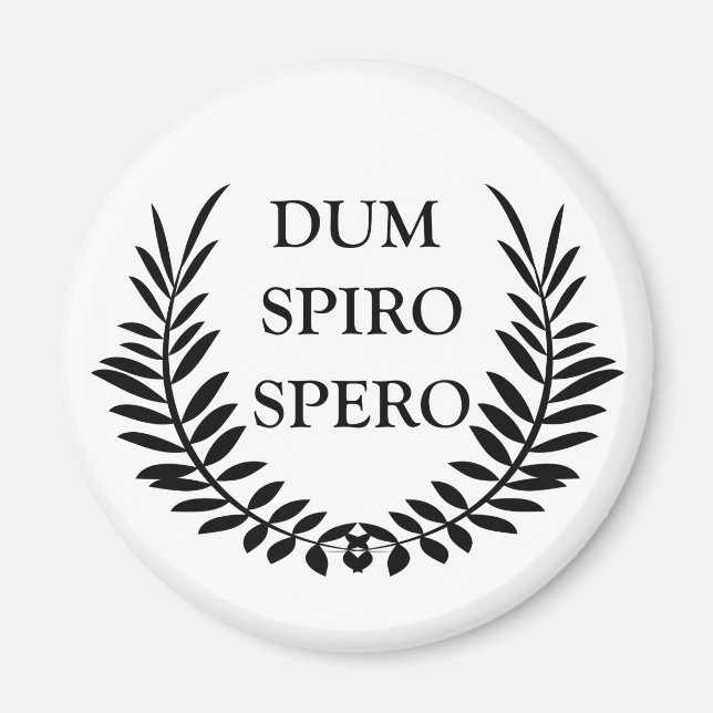 Aimant dum spiro spero, expression latine (Devant)