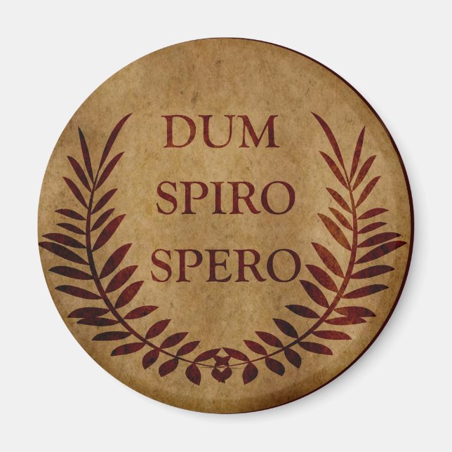 Aimant dum spiro spero, expression latine (Devant)