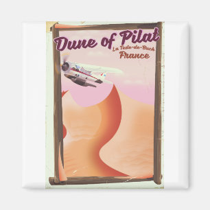 Aimant Dune de Pilat, affiches de voyage vintage de Franc