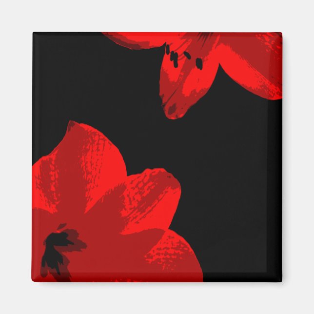 Aimant duo amaryllis rouge (Devant)