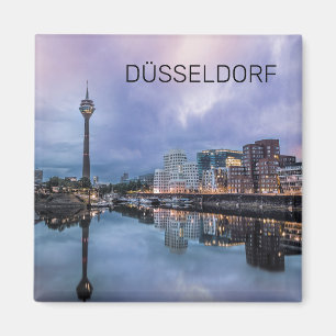 Aimant Dusseldorf Skyline Allemagne Holiday Sunset Souven
