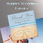 Aimant Dusty Blue Mariage 2 Coeurs sur le sable mariage p<br><div class="desc">Dusty BlueBeach Mariage 2 Coeurs dans le mariage de sable en faveur aimant. Les produits de mariage de plage sont disponibles sur une large gamme de produits pour le mariage parfait personnalisé de plage.</div>