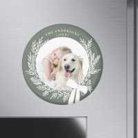 Dusty Green & White Simple Christmas Wreath Photo