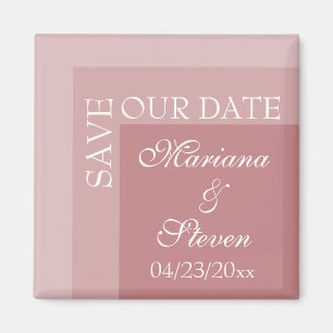 Aimant Dusty Rose Simple Moderne Chic Script Mariage