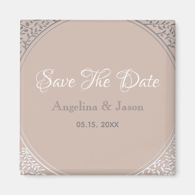 Aimant Dusty Rose Wedding Enregistrer La Date Invitation (Devant)