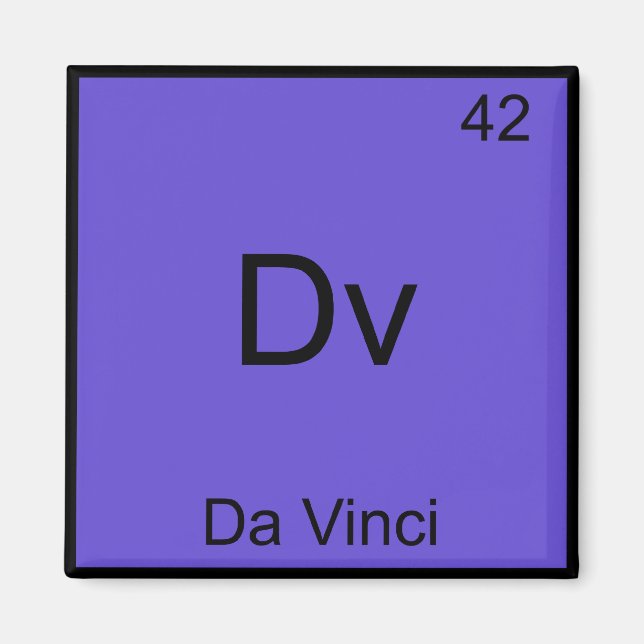 Aimant Dv - Da Vinci T-shirt symbole d'élément de chimie  (Devant)