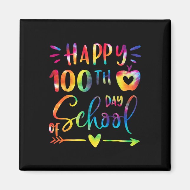 Aimant Dye Joyeux 100ème Jour D'Enseignants Étudiants Ki (Devant)