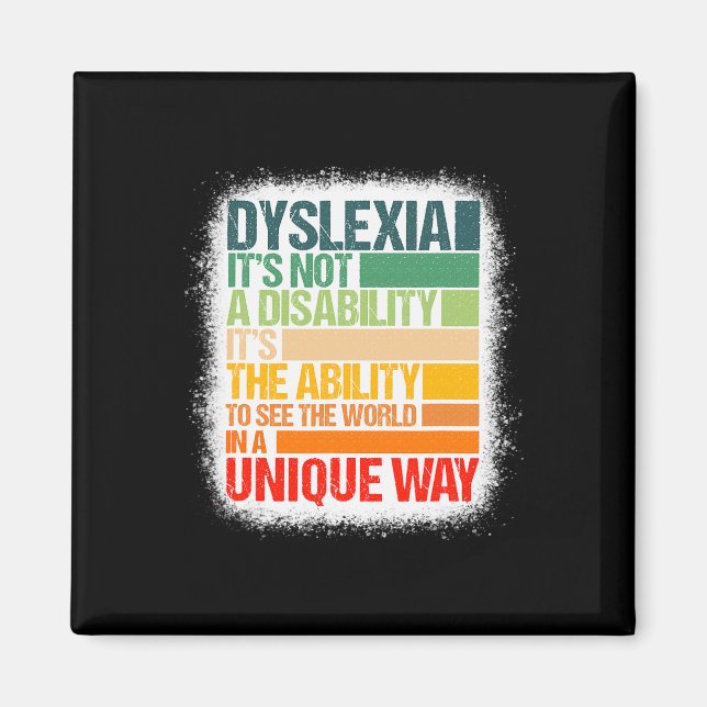 Aimant Dyslexie Ce n'est pas un handicap Dyslexie Sensibi (Devant)