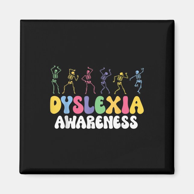 Aimant Dyslexie du squelette Sensibilisation Dyslexie San (Devant)