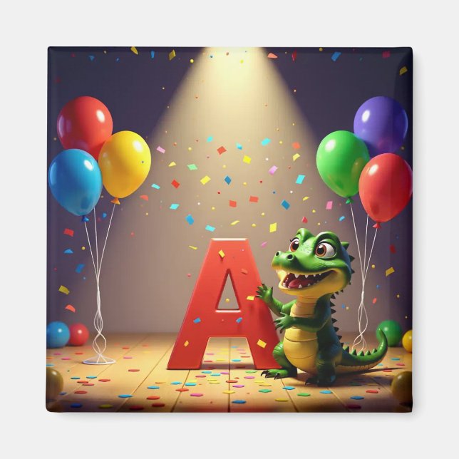 Aimant E4MA Kids Collection: Alligator Andy - Celebration (Devant)
