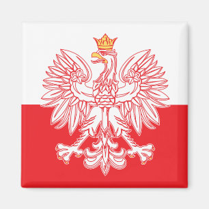 Aimant Eagle polonais décrit en rouge