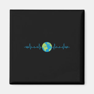 Aimant Earth Heartbeat Funny Earth’s Day Save Our Planet