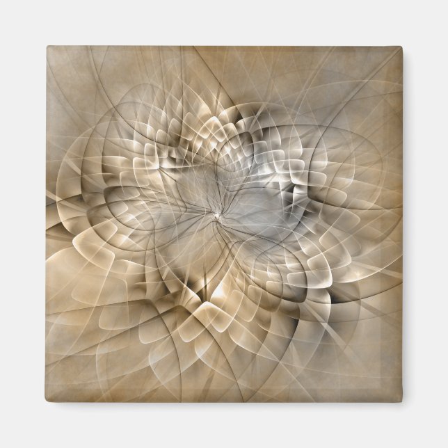Aimant Earth Tones Abstract Modern Fractal Art Texture (Devant)