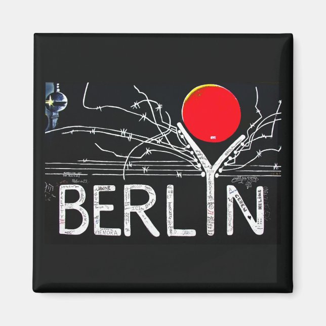 Aimant East Side Gallery, Berlin Wall, Barbed Wire/Red Su (Devant)