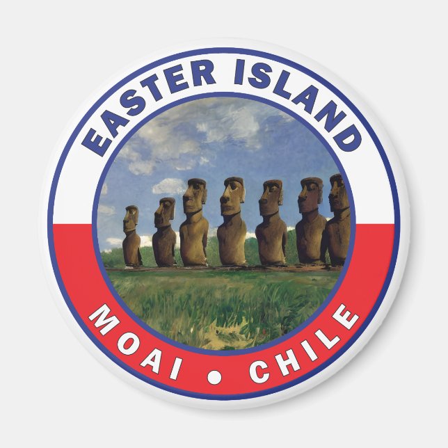 Aimant Easter Island Chili Aquarelle (Devant)