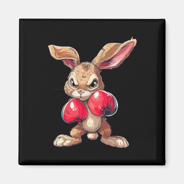 Aimant Easter Rabbit Bunny Boxer Boxing Kickboxing Martia (Devant)