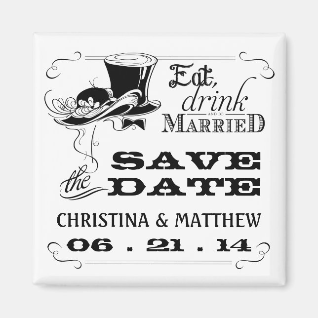 Aimant Eat Drink be Married Save the Date (Devant)