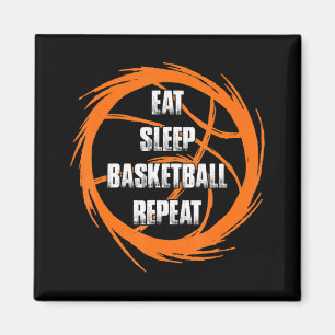 Aimant Eat Sleep Basketball Répéter l'entraîneur du joueu