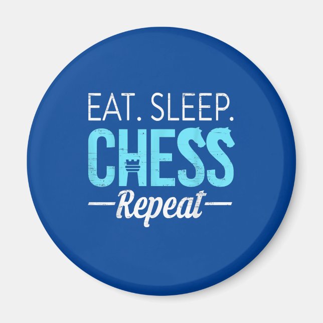 Aimant Eat Sleep Chess Joueur Répéter Planche Jeu Garçon  (Devant)