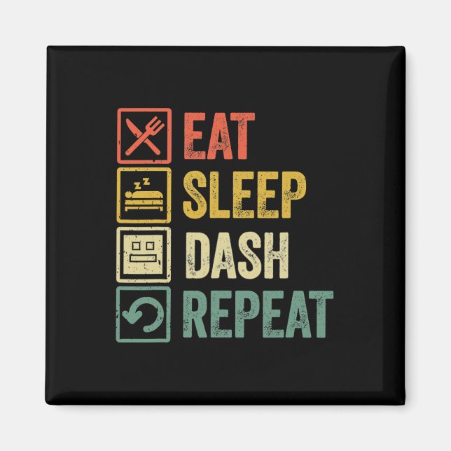 Aimant Eat Sleep Dash Repeat Video Game Geometry Video Ga (Devant)