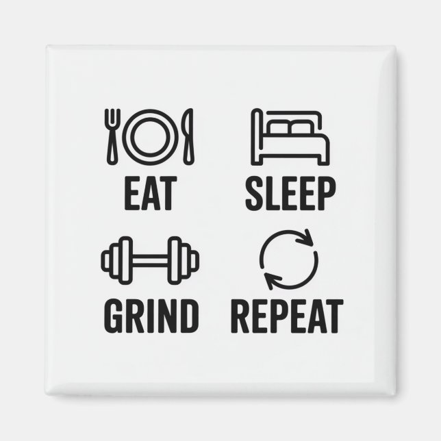 Aimant Eat. Sleep. Grind. Repeat (Devant)