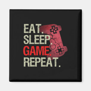 Aimant Eat Sleep Jeu Répétez Jeux Vidéos Gamer Garçons ca