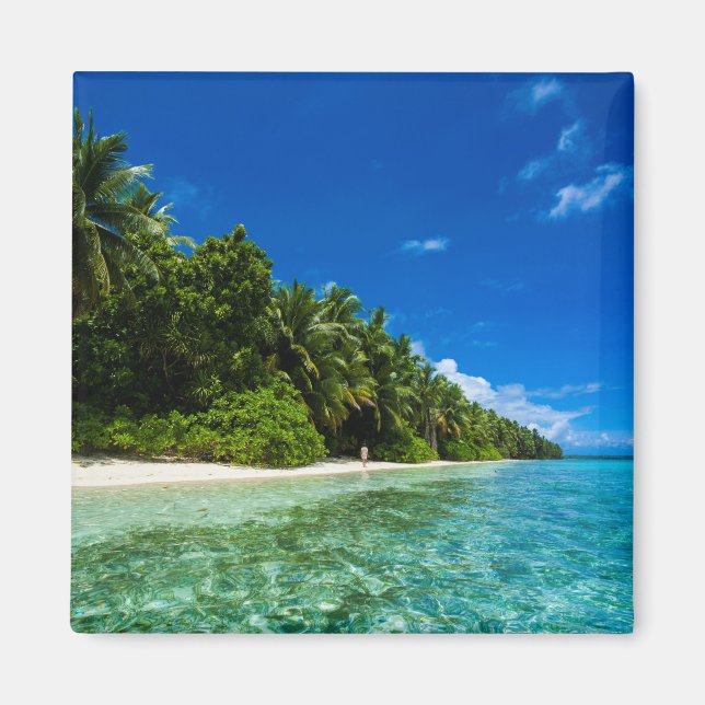 Aimant Eaux bleues d'une plage tropicale (Devant)