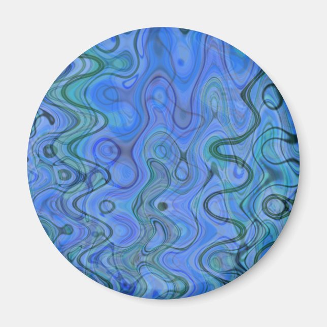 Aimant Eaux bleues marbrées (Devant)