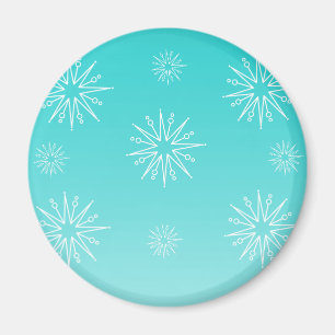 Aimant Éblouissant Noël Étoiles Magnet, Turquoise