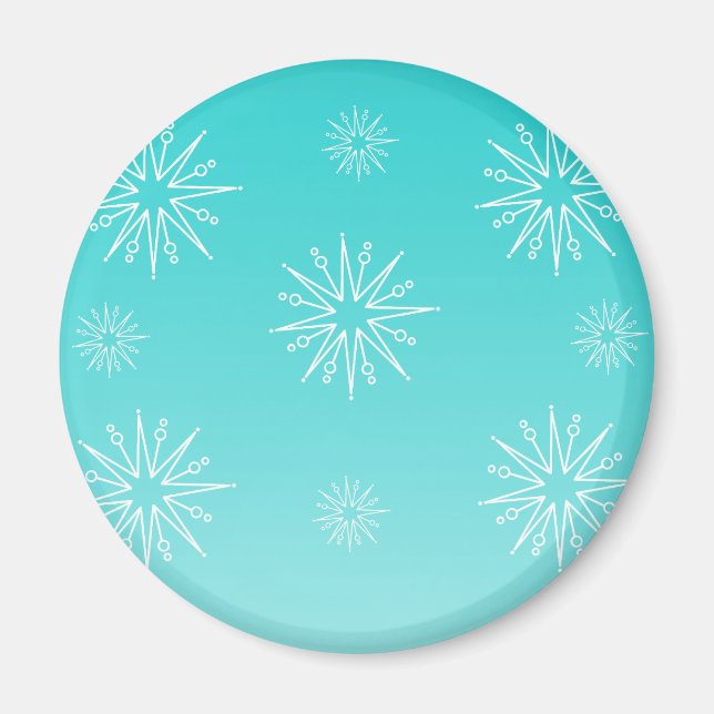 Aimant Éblouissant Noël Étoiles Magnet, Turquoise (Devant)