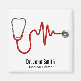 Aimant ECG Wave EKG Heartbeat Line Stethoscope Médicale