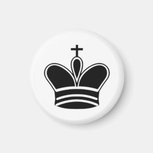 Aimant Échecs 1-1/4" Réfrigérateur magnétique ~ Roi (Noir