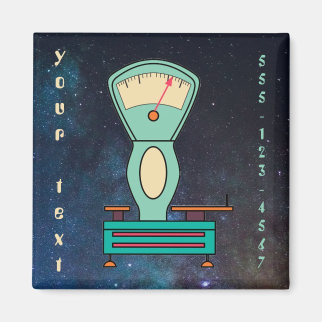 Aimant Échelle de rétro du nom de société de texte person (Devant)