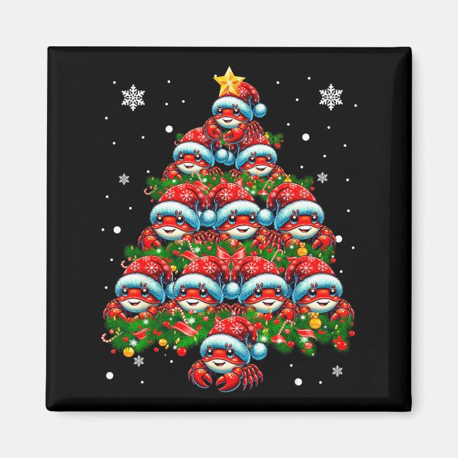 Aimant Éclairage de crabe Noël Vacances Santa Crabe de No (Devant)