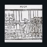 Aimant Éclairage de la Menorah<br><div class="desc">Éclairage de l'école juive la Menorah (coupe de bois) situé dans une Collection privée.</div>