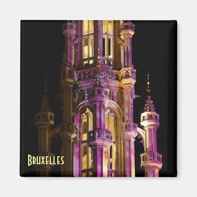 Aimant Éclairage nocturne de la Grand Place à Bruxelles (Devant)