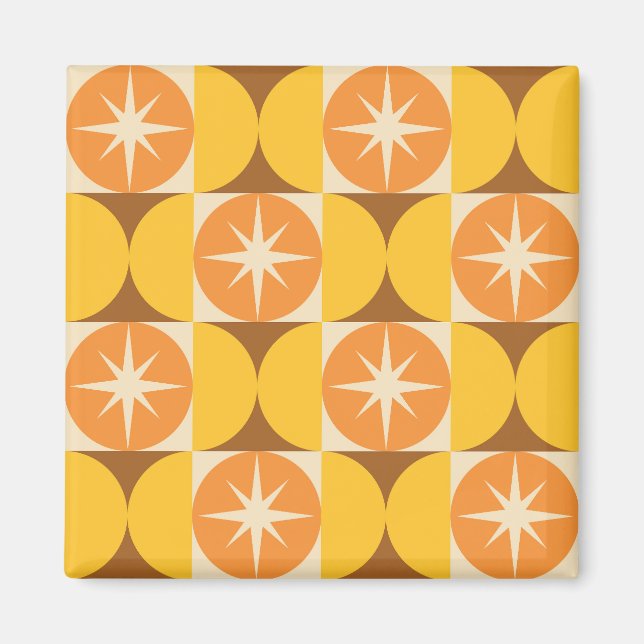 Aimant Éclats de milieu de siècle sur des cercles orange  (Devant)