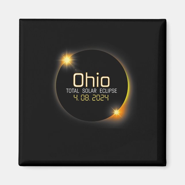Aimant Eclipse 2024 Shirt State Ohio Total Solar Eclipse (Devant)
