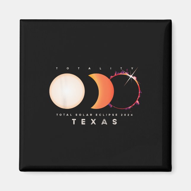 Aimant Eclipse 2024 Texas Total Eclipse America Graphic (Devant)