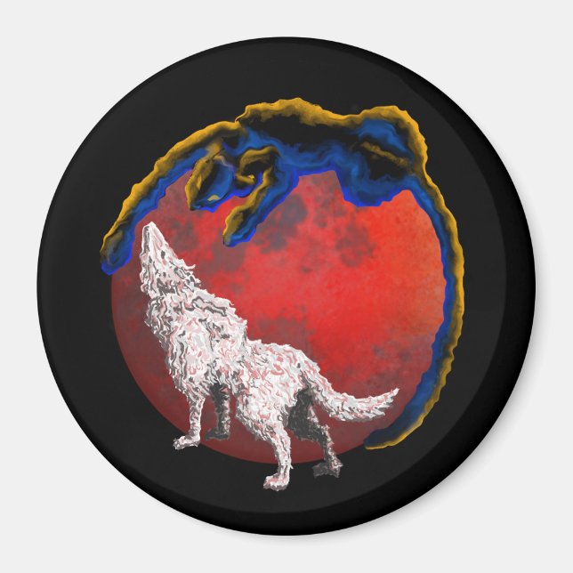 Aimant Éclipse Lunaire Loup Panthère (Devant)