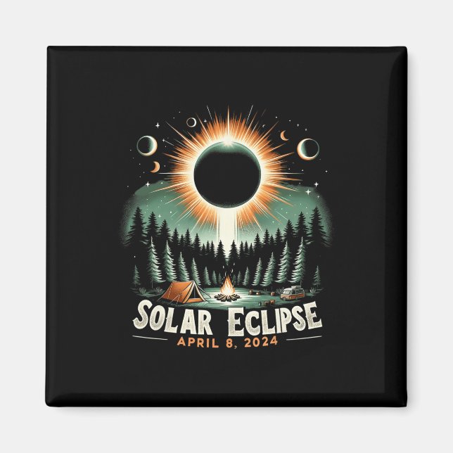 Aimant Éclipse solaire 04.08.2024 Éclipse solaire américa (Devant)
