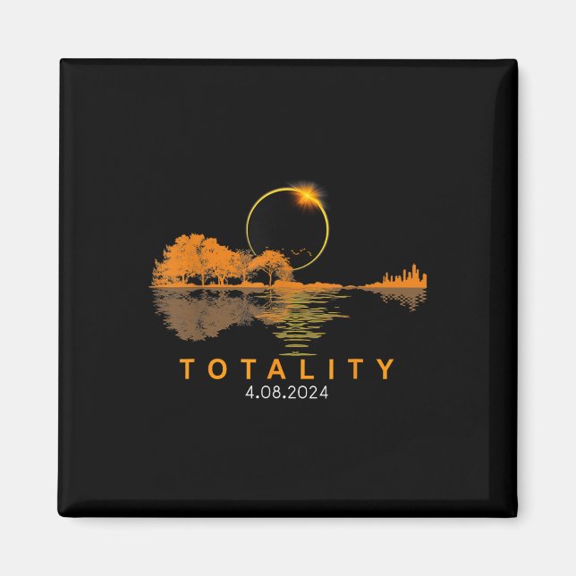 Aimant Éclipse Solaire 2024 Éclipse Solaire Total 4,08,24 (Devant)