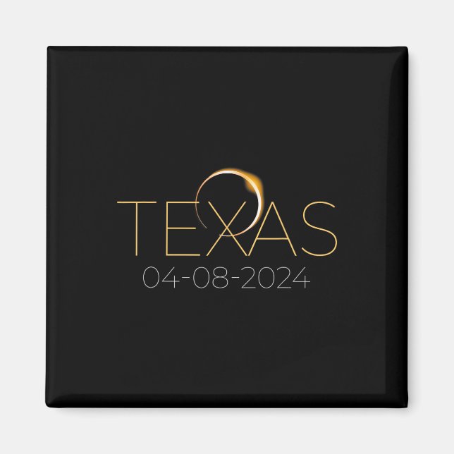 Aimant Éclipse solaire 2024 État Texas Total Éclipse sola (Devant)