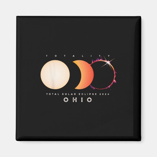 Aimant Eclipse solaire 2024 Ohio Total Eclipse Amérique g (Devant)