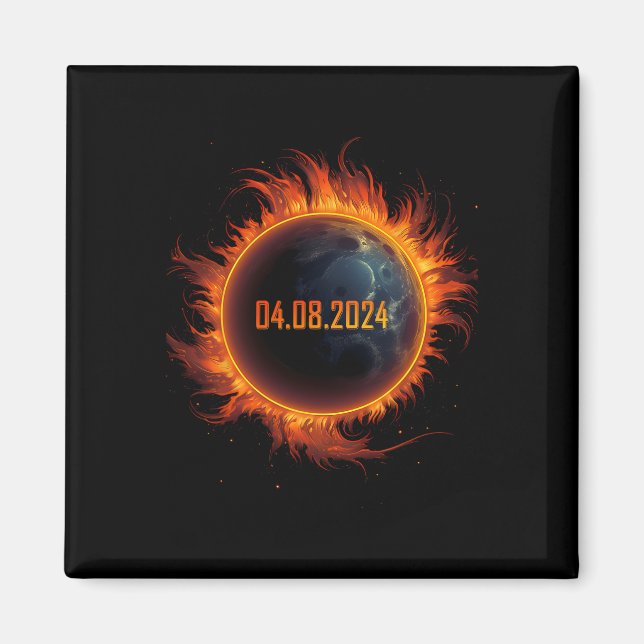 Aimant Éclipse solaire 2024 Total Éclipse solaire (Devant)