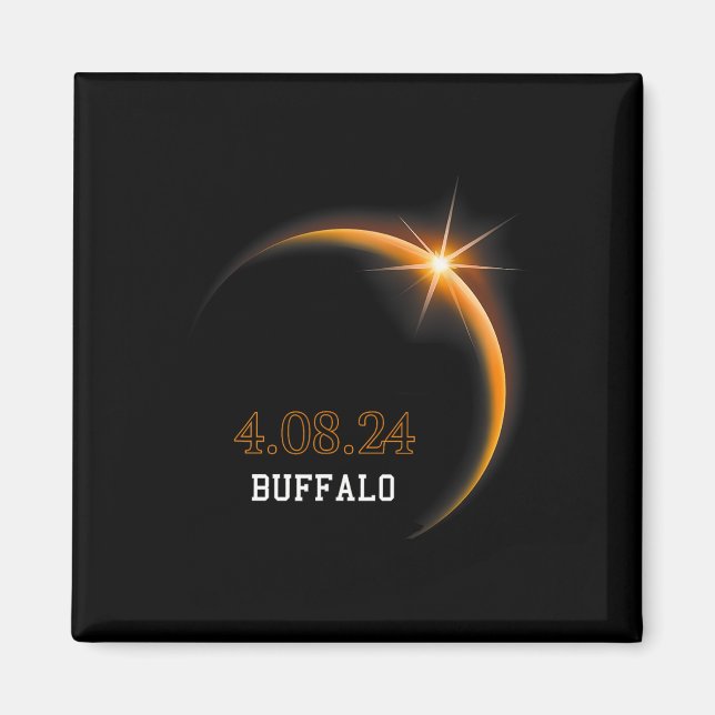 Aimant Éclipse solaire 2024 Totalité de Buffalo Printemps (Devant)
