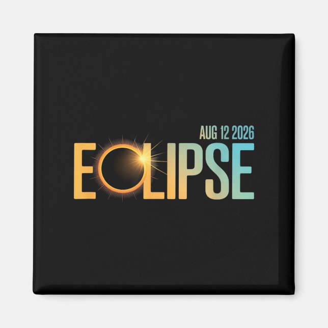 Aimant Éclipse solaire 2026 Éclipse 12 août 2026 Ciel (Devant)